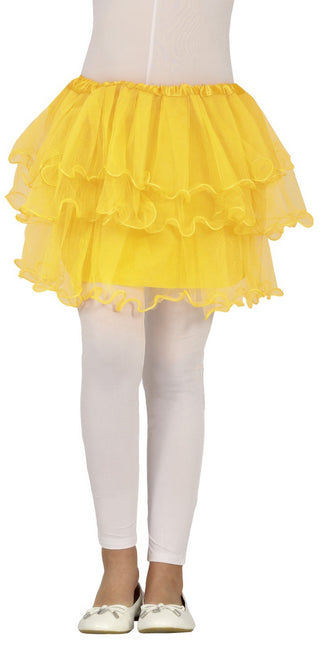 Tutù giallo ragazza con volant 30 cm