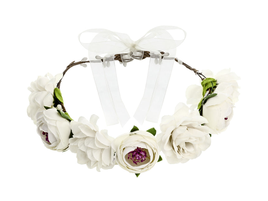 Cerchietto a fiori bianco