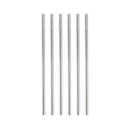 Cannucce di carta metallizzate argento 19,7 cm 20 pezzi