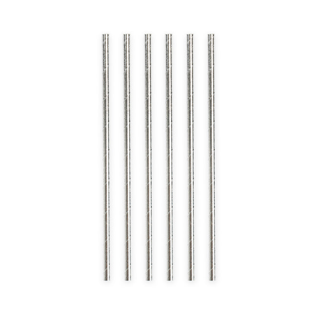 Cannucce di carta metallizzate argento 19,7 cm 20 pezzi