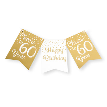 Striscione 60 Anni Oro Bianco 6m