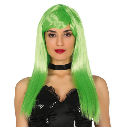 Parrucca verde con frangetta
