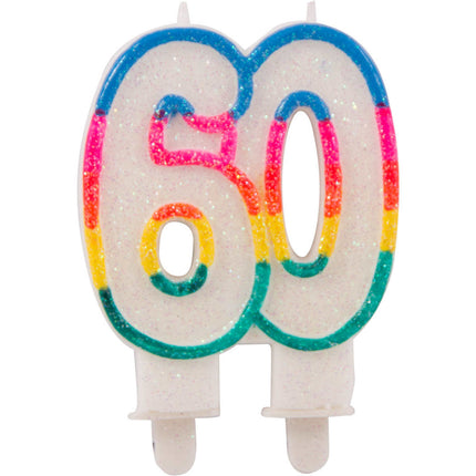 Candela 60 Anni Glitter 9cm