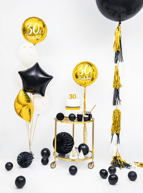 Ghirlanda di nappe oro nero 2m