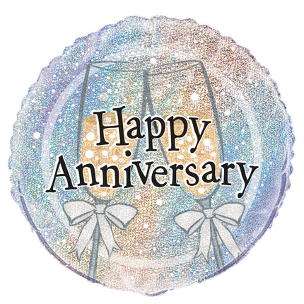 Palloncino ad elio Happy Anniversary 45cm vuoto