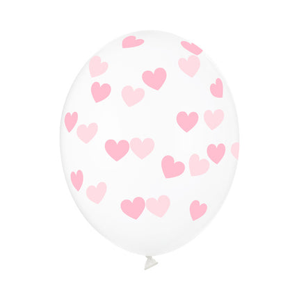 Palloncini trasparenti cuori rosa chiaro