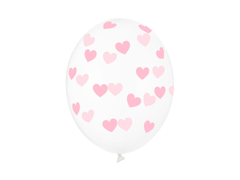 Palloncini trasparenti cuori rosa chiaro