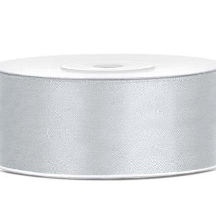 Nastro di raso argento 25mm 25m