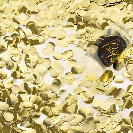 Cannone per coriandoli oro 18 cm
