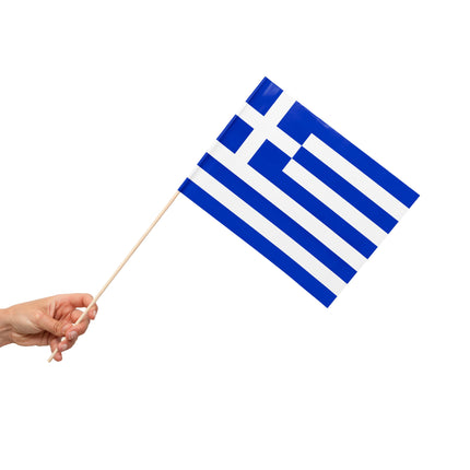 Bandiera della Grecia con bastone 50cm 10pz