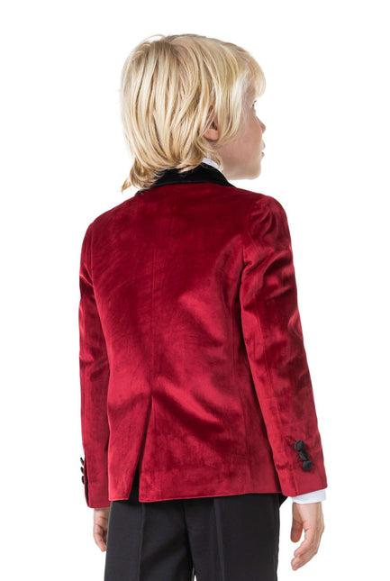Blazer in velluto rosso bordeaux Ragazzo <tc>OppoSuits</tc>