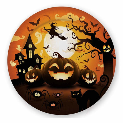 Piatti di Halloween Zucca 23cm 6pz