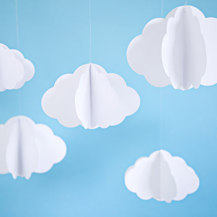 Decorazione appesa Nuvole bianche 3 pezzi
