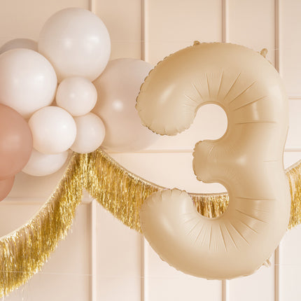 Palloncino Figura 3 Anni Beige Vuoto 72cm