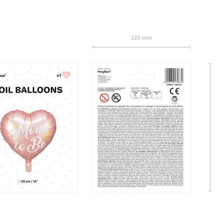 Palloncino ad elio Cuore Mamma da Diventare Rosa Vuoto 35cm