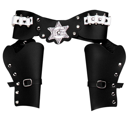 Fondina nera Cowboy doppia
