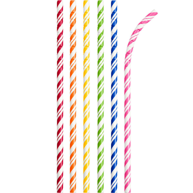 Cannucce colorate a righe 24 pezzi