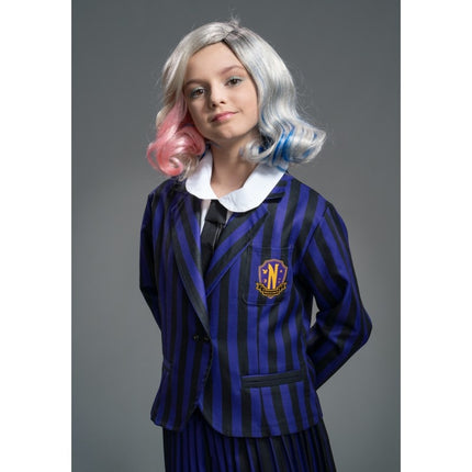 Costume Wednesday Uniforme scolastica nero/viola bambino