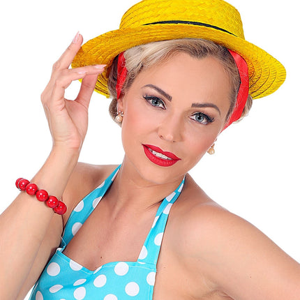 Cappello giallo con fascia nera