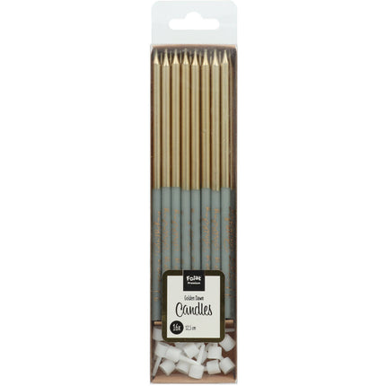 Candele di buon compleanno Golden Dawn 12,5 cm 16 pezzi