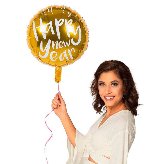 Palloncino ad elio Happy New Year vuoto 45cm