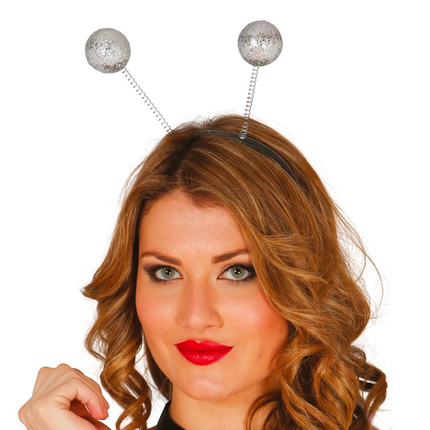 Cerchietto con lampadine argento glitterato