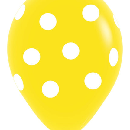 Palloncini Bianchi a Pois Mix 30cm 25pz
