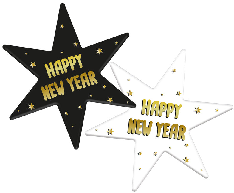 Sottobicchieri di Capodanno Stelle 14cm 6pz