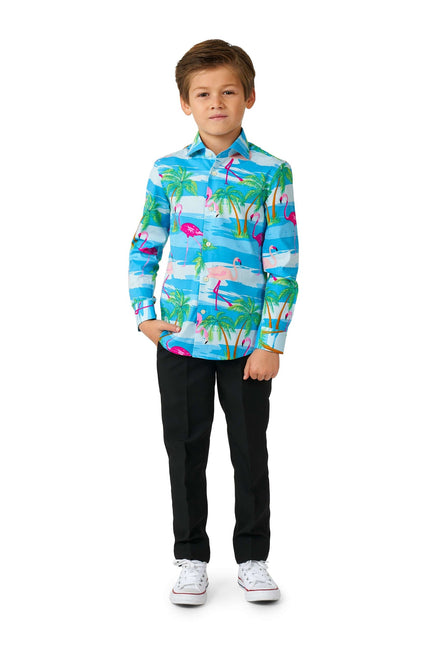 Camicia Hawaii Flamingo Ragazzo <tc>OppoSuits</tc>