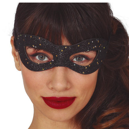 Maschera occhi nera Stella d'oro