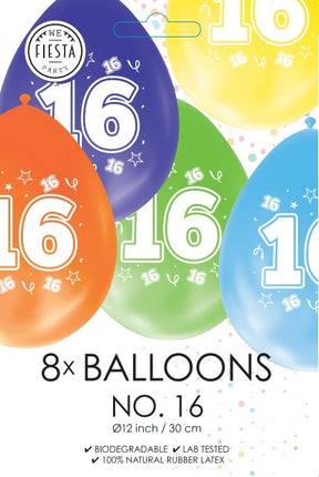 Palloncini colorati 16 anni 30 cm 8 pezzi
