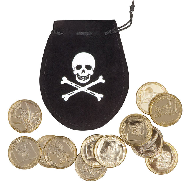 Sacchetto portamonete pirata 12 pezzi