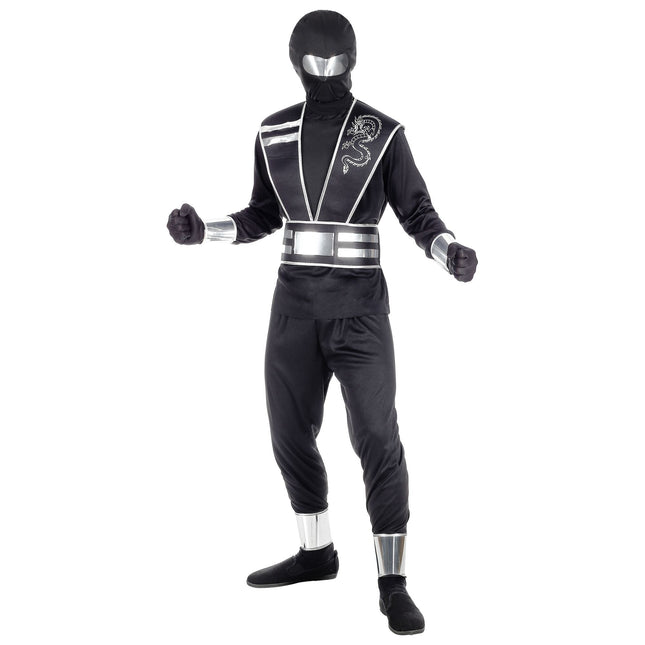 Tuta Ninja Nero Argento Ragazzo