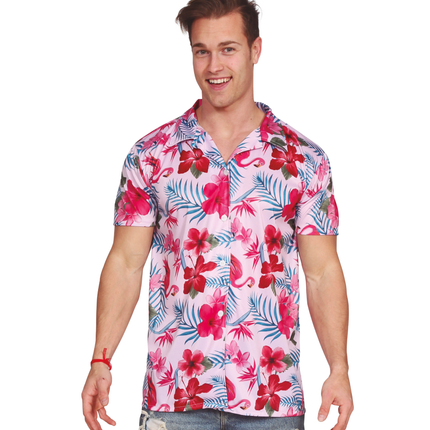Camicia Hawaii Fenicottero