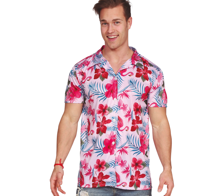 Camicia Hawaii Fenicottero