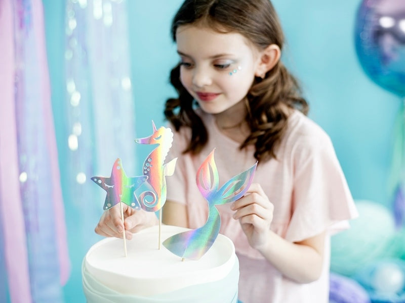 Set di cake topper a forma di sirena 3 pezzi