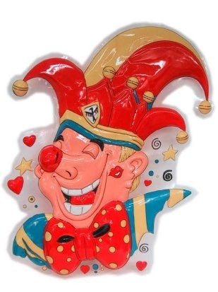 Decorazione da parete Clown Principe Carnevale 60cm