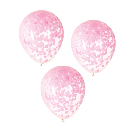 Palloncini a coriandoli Cuore Rosa 40cm 5pz