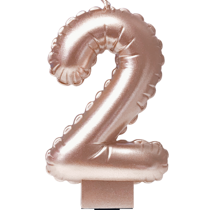 Palloncino a candela in foil oro rosa 2 10 cm