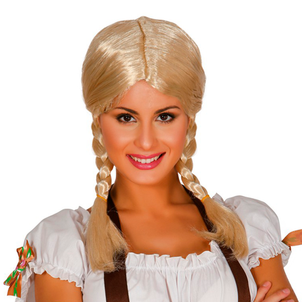 Parrucca Oktoberfest con trecce bionde