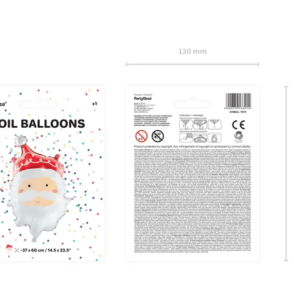 Palloncino ad elio Babbo Natale vuoto 70 cm