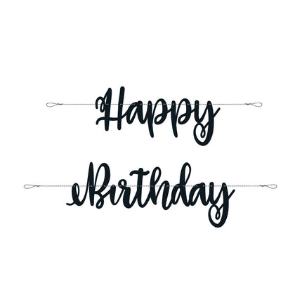 Ghirlanda di lettere Happy Birthday Nero 2,13 m