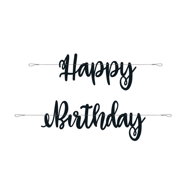 Ghirlanda di lettere Happy Birthday Nero 2,13 m