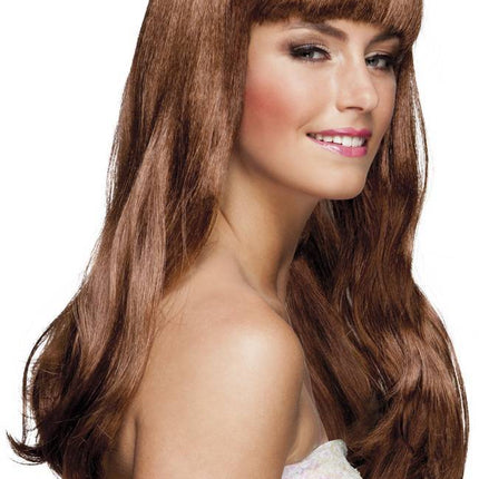 Parrucca capelli lunghi marrone