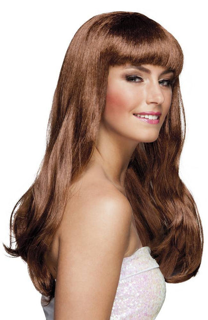 Parrucca capelli lunghi marrone