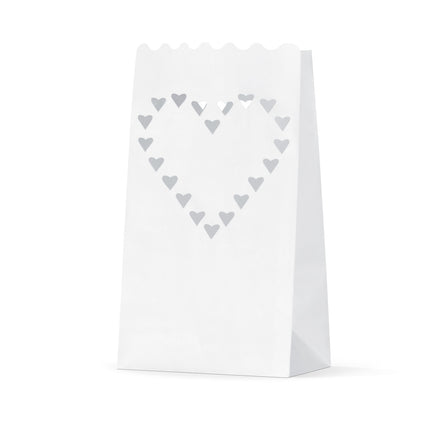 Sacchetti per candele Cuori 26cm 10pz