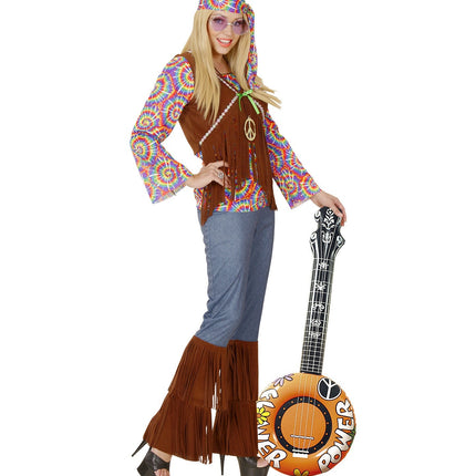 Hippie 60S Finto Banjo Arancione Gonfiabile 1m