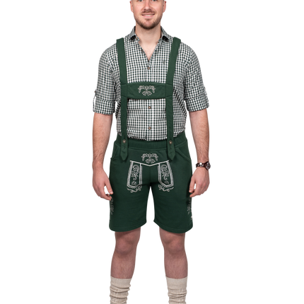 Pantaloni da uomo in pelle verde scuro