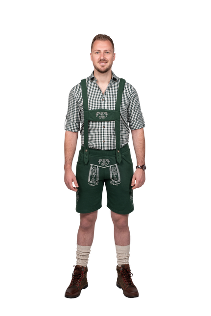 Pantaloni da uomo in pelle verde scuro