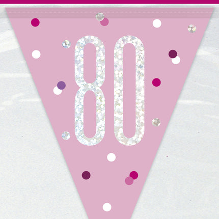 Ghirlande 80 Anni Rosa 2,74m